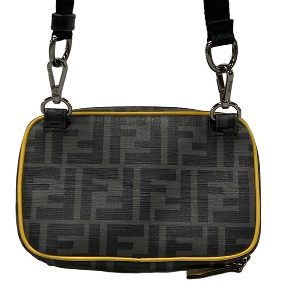 FENDI Zucca Gray Black Yellow PVC Leather - Shoulder Bag 811-021425 - Picture 2 of 14